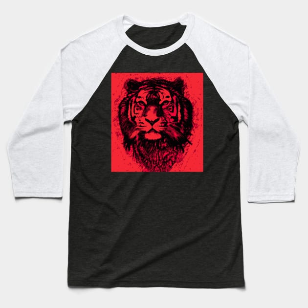 Tiger Red Head 02 Baseball T-Shirt by Korvus78